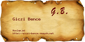 Giczi Bence névjegykártya